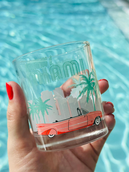 Bienvenidos a Miami Glass Tumbler
