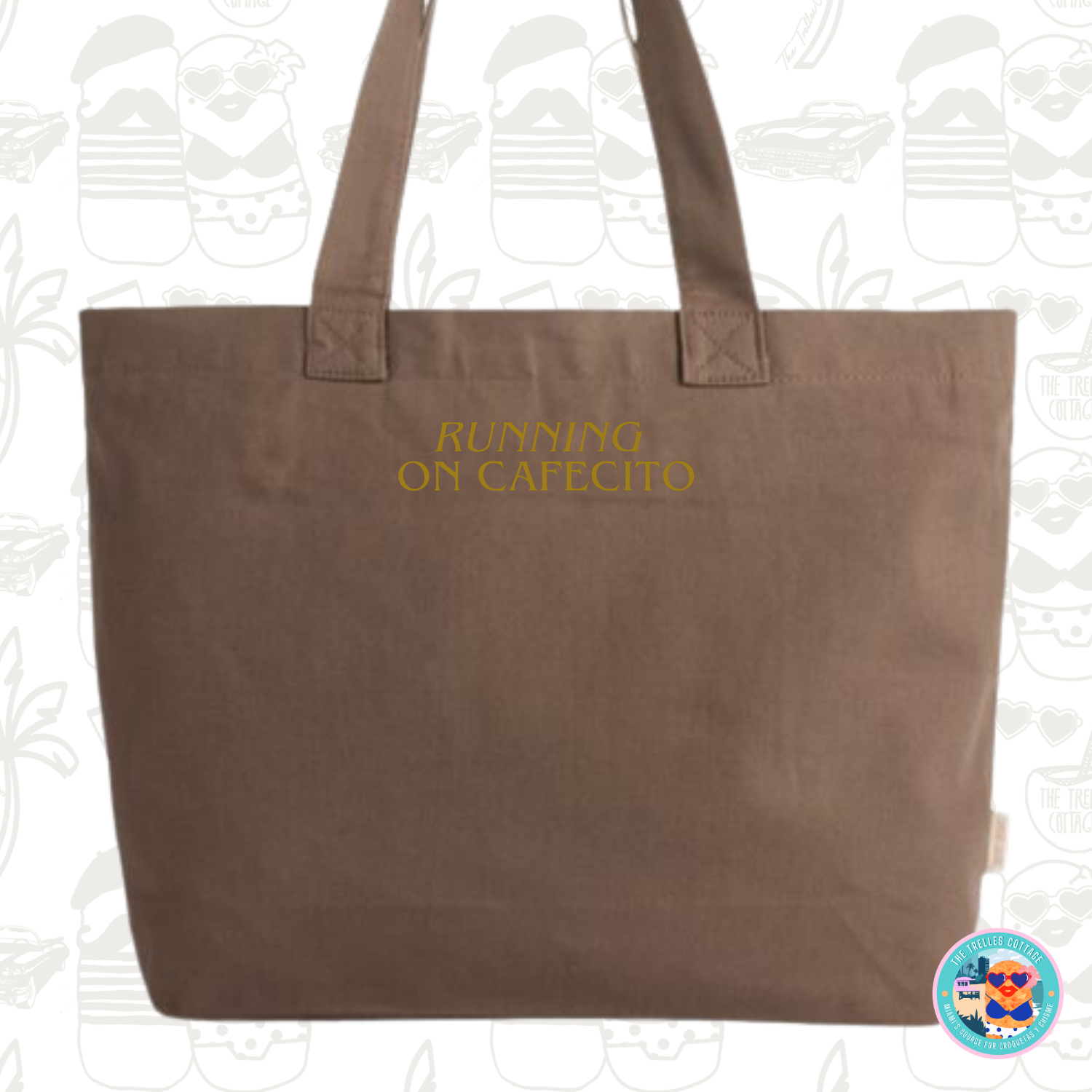 Running on Cafecito Tote Bag