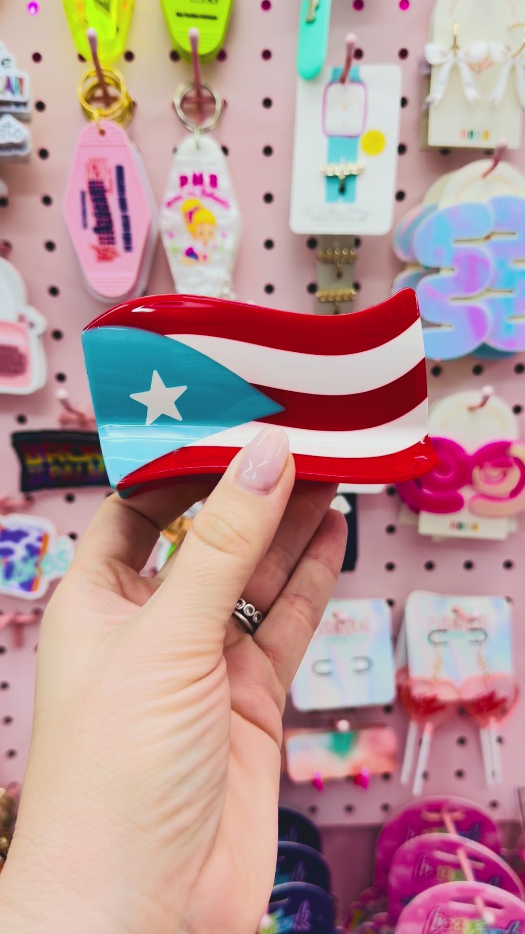Puerto Rican Flag Hair Clip