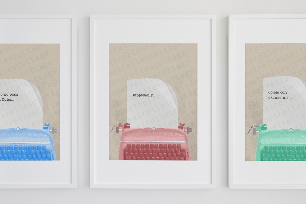 Eso No Pasa En Cuba Typewriter Print