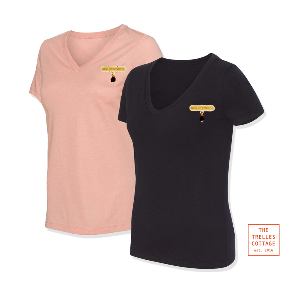 Azabache - Dios Me Bendiga V-Neck T-Shirt