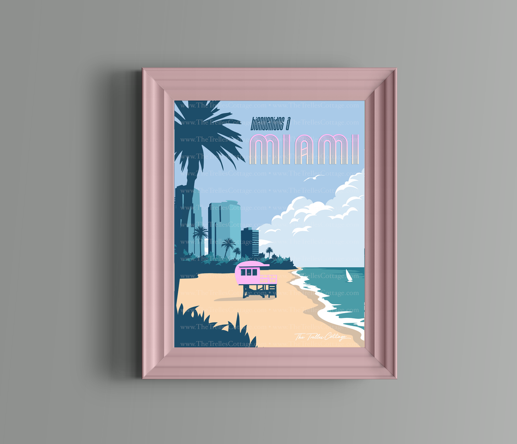 Bienvenidos a Miami Beach Print