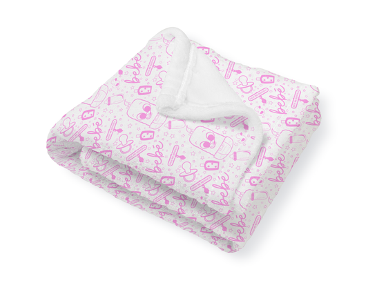 Croqueta Girl Baby Blanket - Minky Baby Blanket - Stroller Blanket