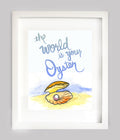 The World Is Your Oyster Print - Blue