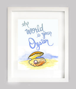 The World Is Your Oyster Print - Blue