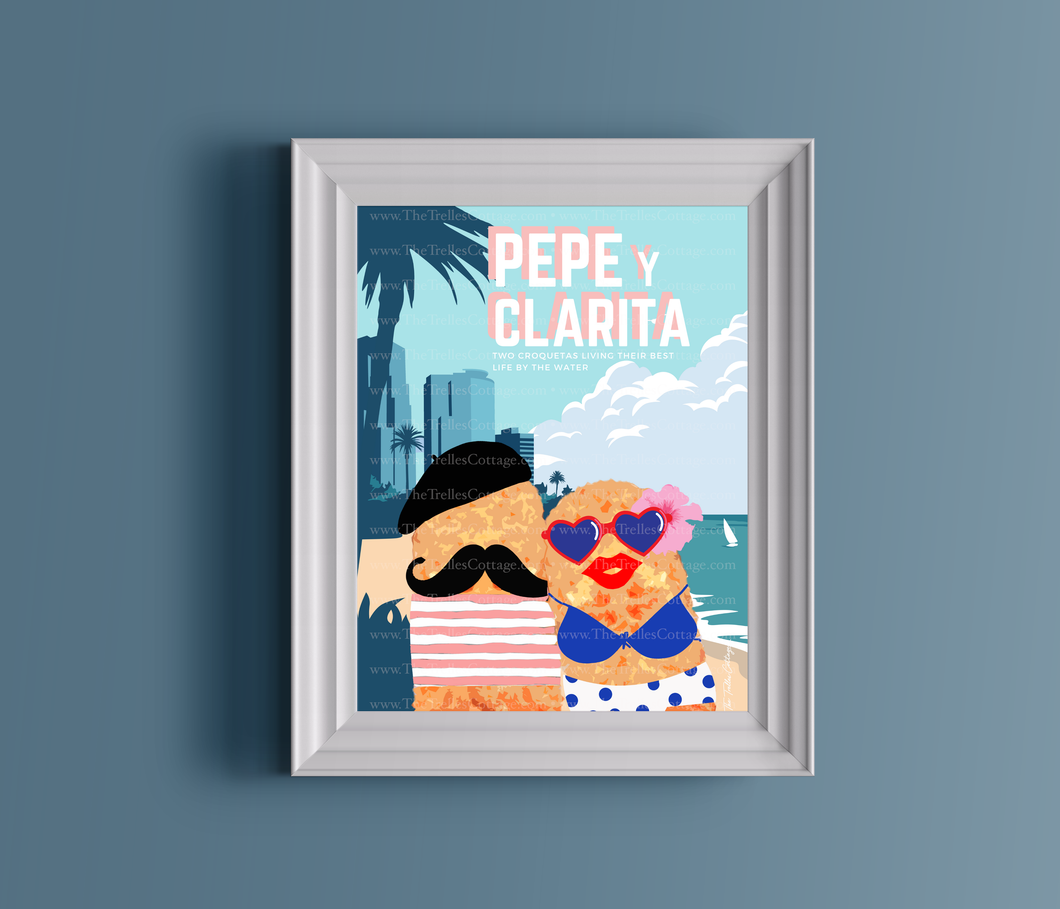 Pepe y Clarita Beach Print