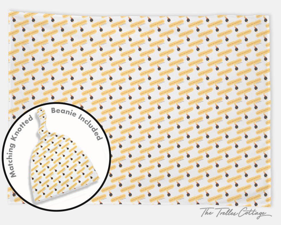 Swaddle Baby Blanket & Knotted Hat Set