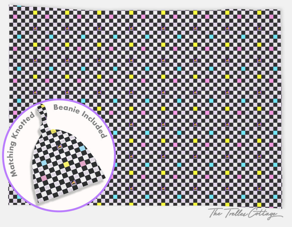 Swaddle Baby Blanket & Knotted Hat Set