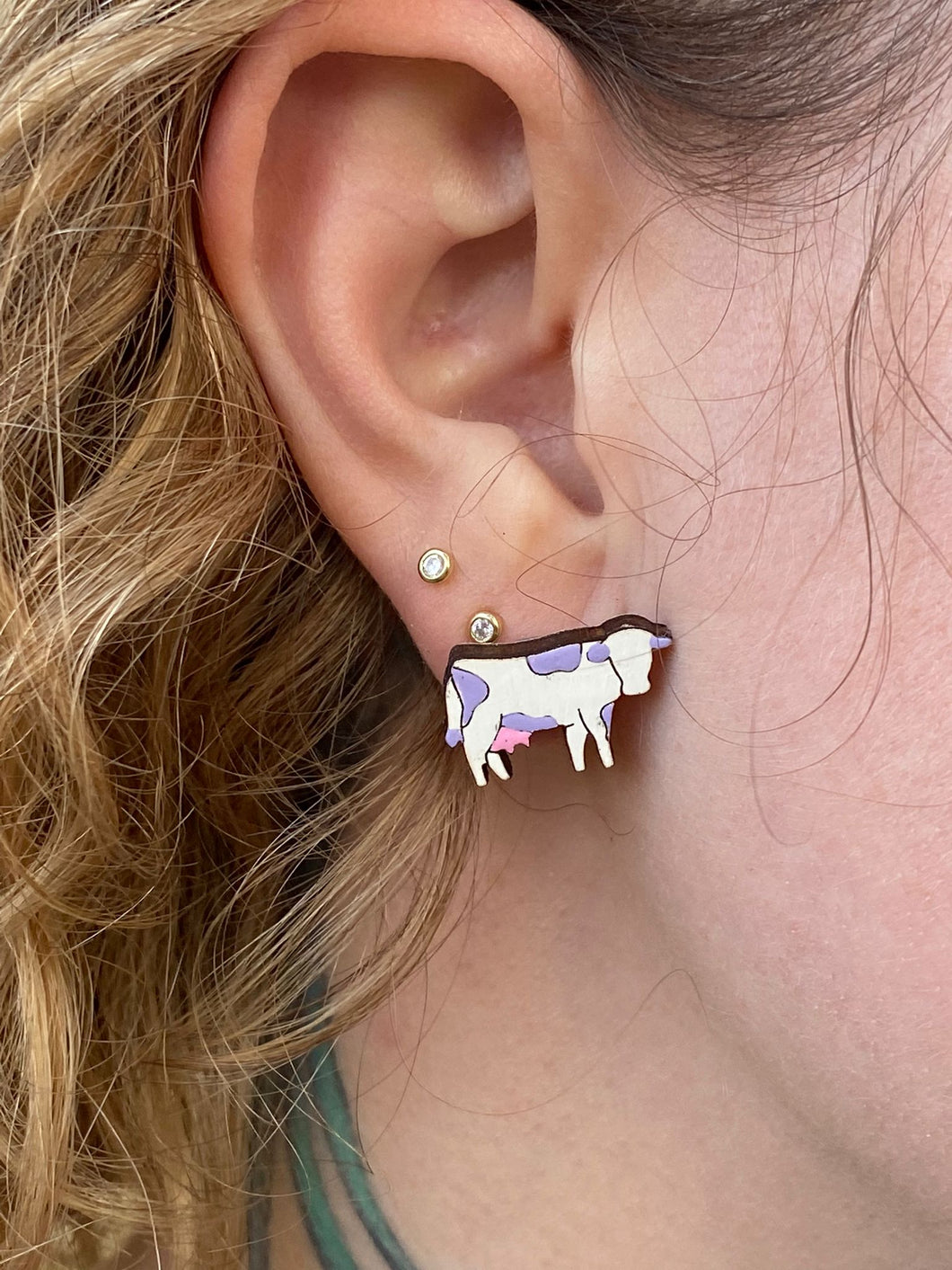 Miami Lakes Cow Earrings