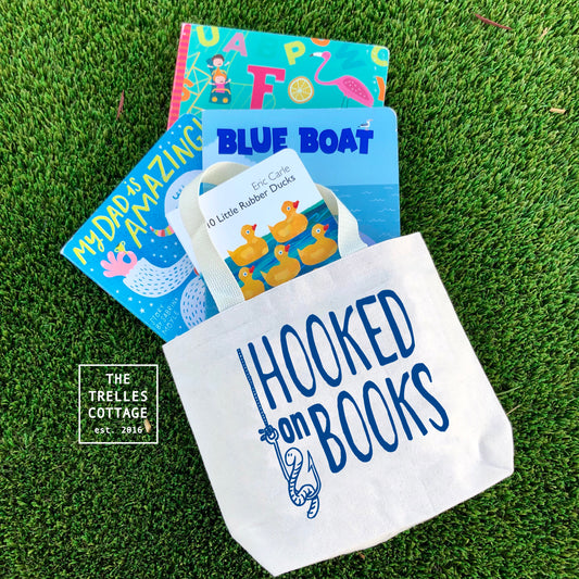 Hooked on Books Canvas Tote