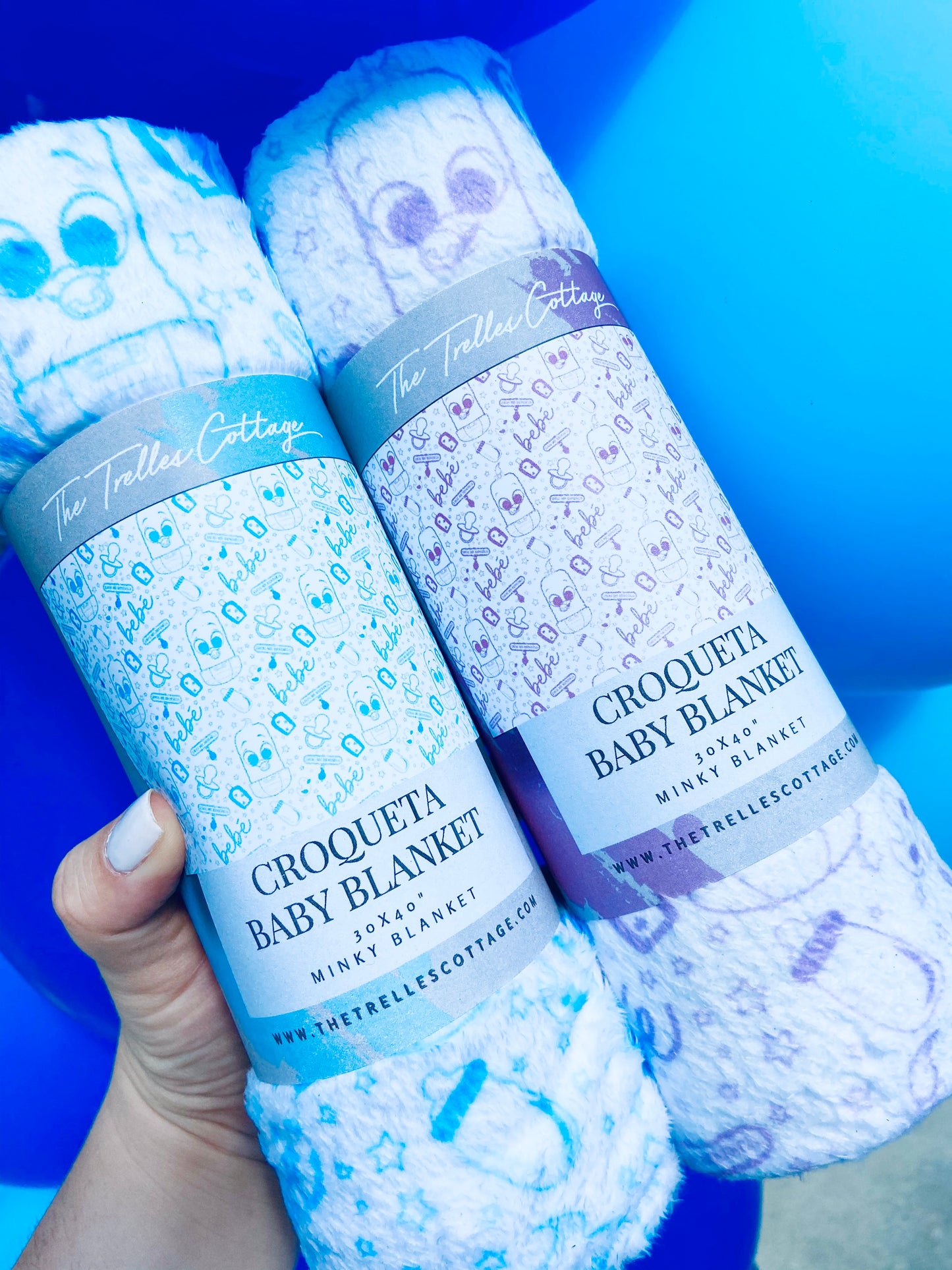 Croqueta Girl Baby Blanket - Minky Baby Blanket - Stroller Blanket