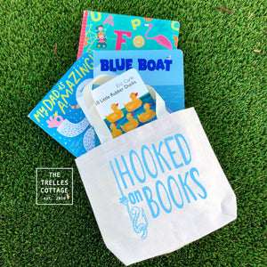 Hooked on Books Canvas Tote