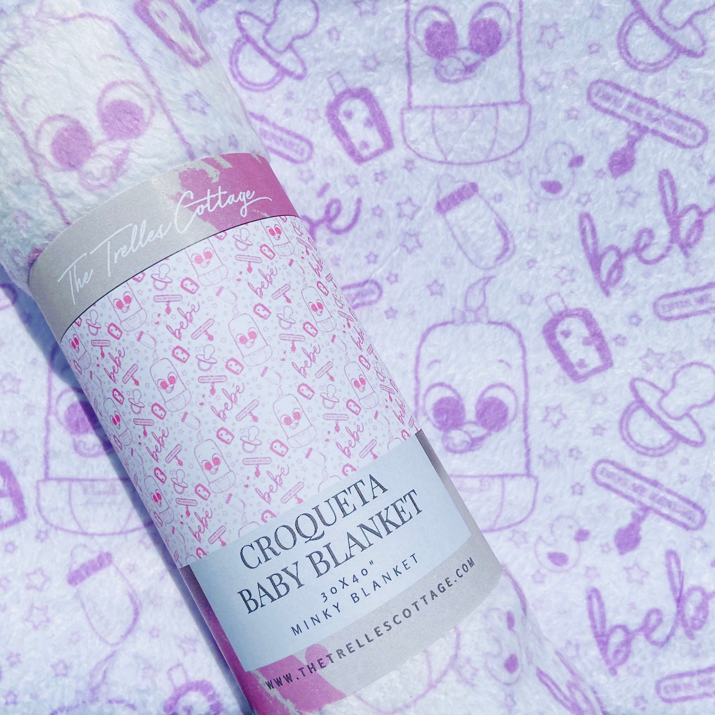 Croqueta Girl Baby Blanket - Minky Baby Blanket - Stroller Blanket